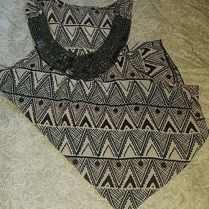 Tank top with beads around neck